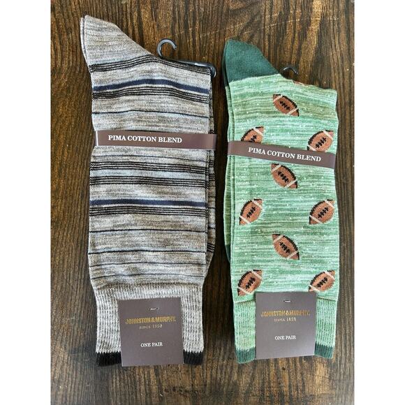 Johnston & Murphy Socks Pattern Solid Blue Gray Cotton Dress x 6 Pairs New - Picture 2 of 11